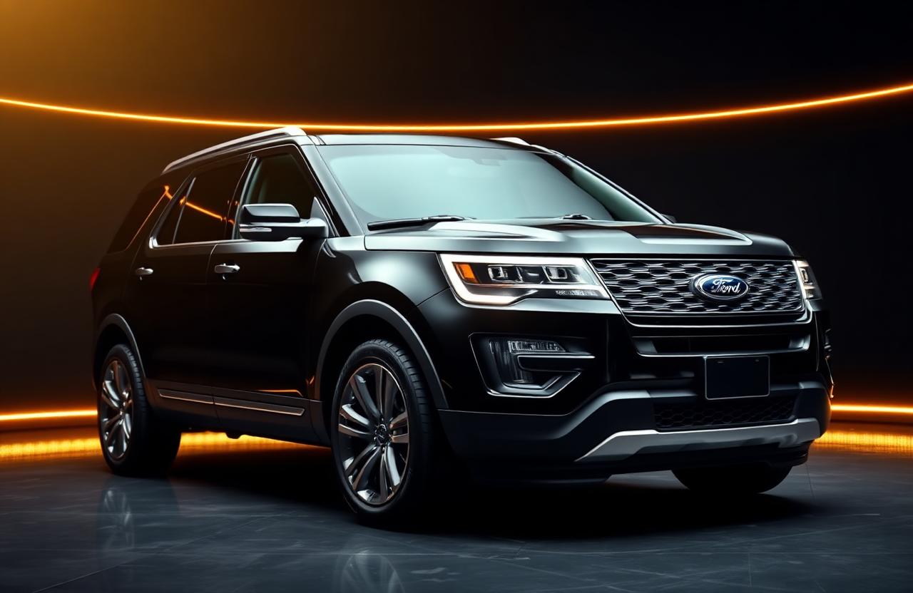 Black Ford Explorer — Premium SUV · 6 Passenger